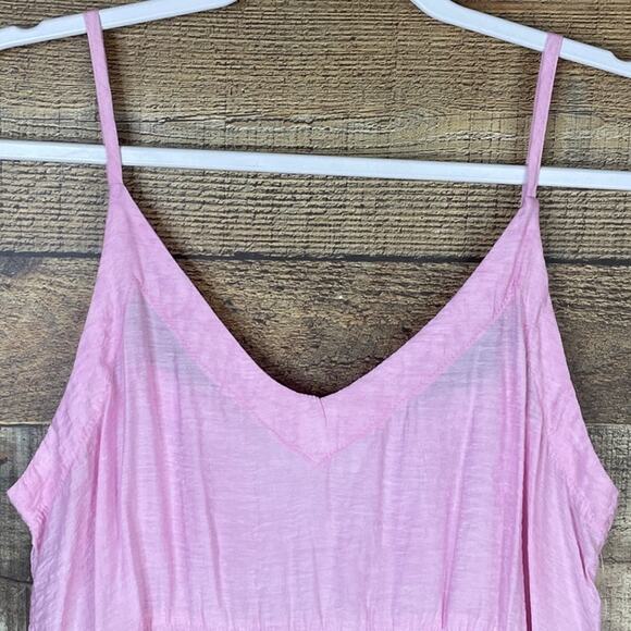 LACAUSA Alma Slip Dress Pink Orange Motif Ombre Sleeveless Midi Size Medium NWT - Picture 2 of 8